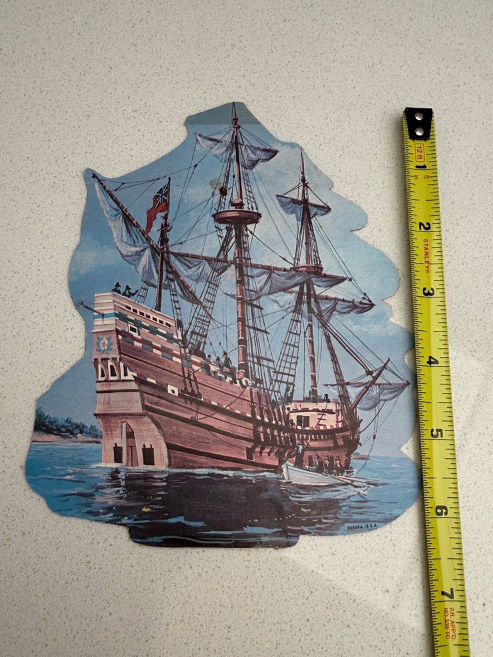 Vintage Die Cut Paperboard Thanksgiving Decorations Pilgrims Mayflower Ship 1977 - Picture 16 of 16